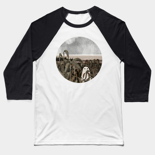 There's a Ghost in the cornfield again... Baseball T-Shirt by KatherineBlowerDesigns